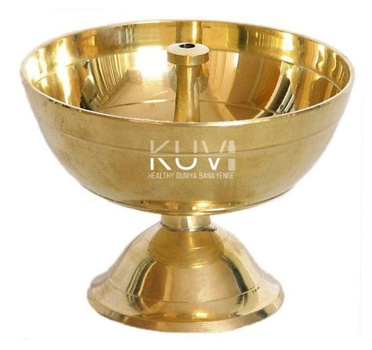 pure copper Brass Akhand Diya Oil Lamp for Pooja I Diwali Diya I Jyoti (Size No.10)(12.6*12.6*10.5 CM)