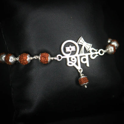 Gold-Plated Shiv Pendant & Rudraksha Bracelet – A Symbol of Faith and Power