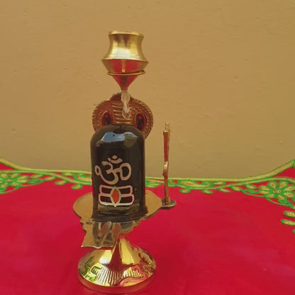 Lord Shiva Lingam Stand with Water Fountain for Home Temple Pooja
